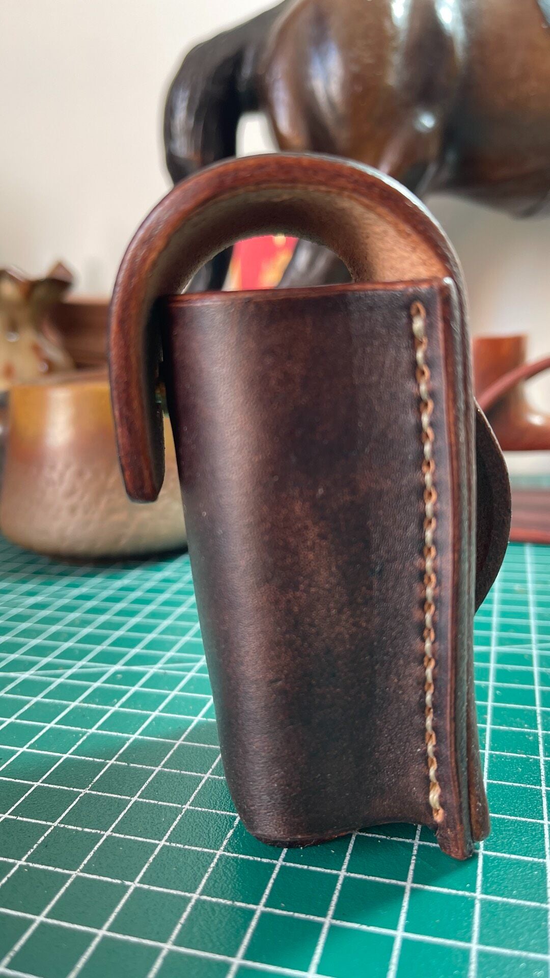 Hand-Stitched Vegetable-Tanned Cowhide Stamp and Tool Case