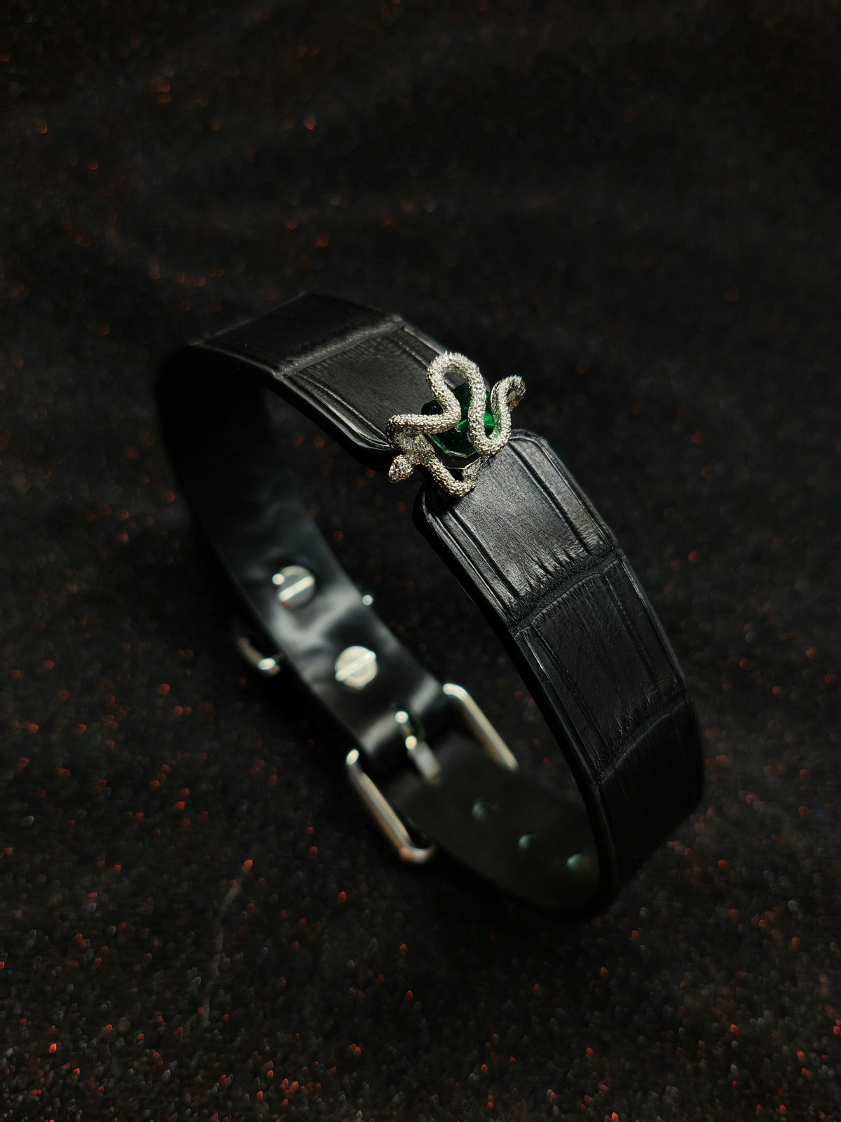 Black Fish Skin Pet Collar