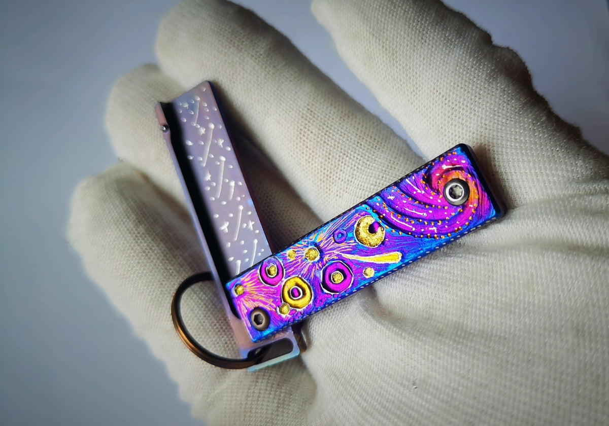 Mini Titanium Folding Knife D2 Steel