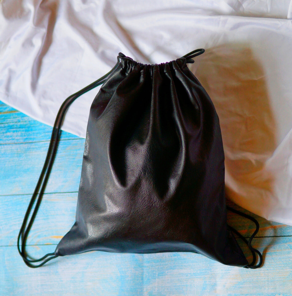Handcrafted Italian Goatskin Drawstring Backpack