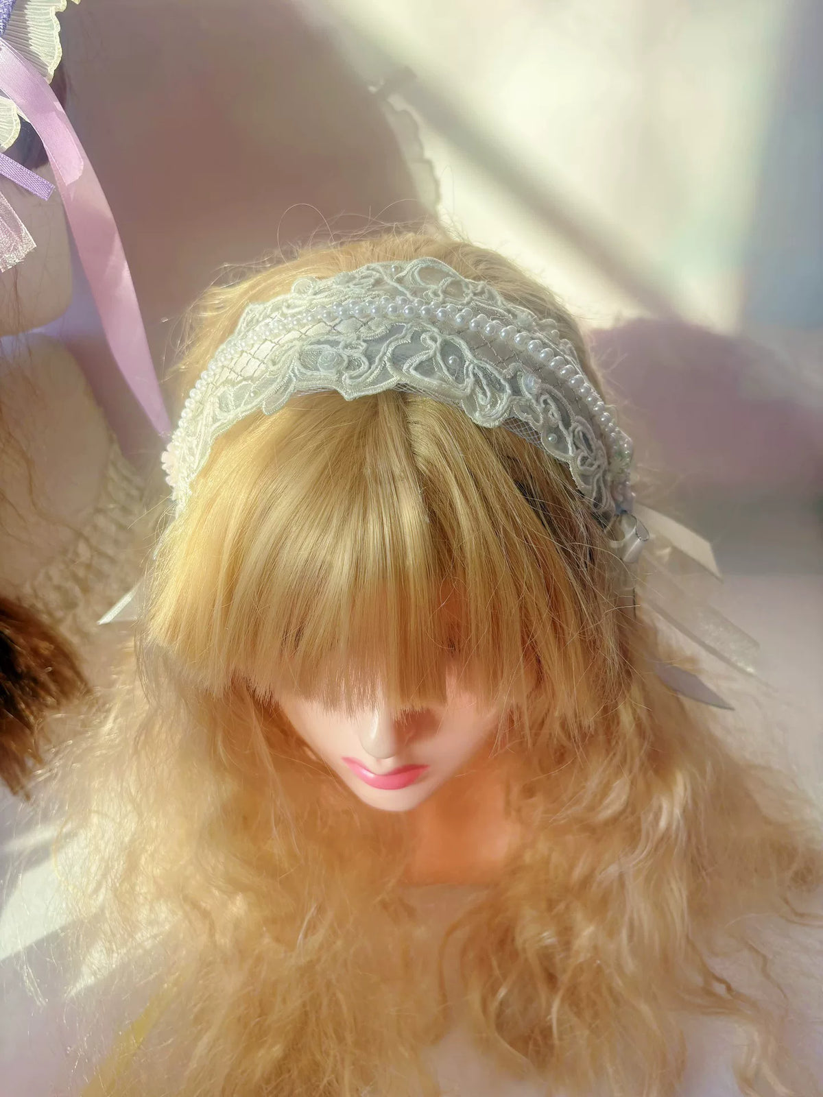 Mint Green Lace Lolita Handmade Headband