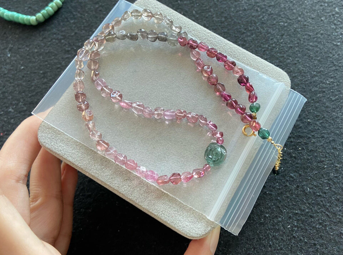 Collana Bracciale in Tormalina Tonalità Fredde