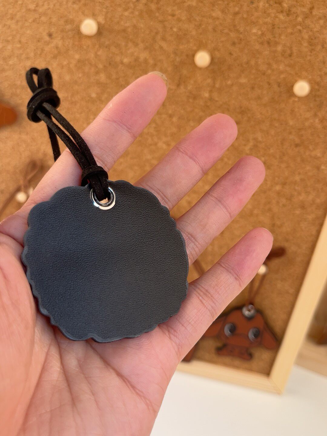 Vegetable Tanned Leather Bag Charm Pendant