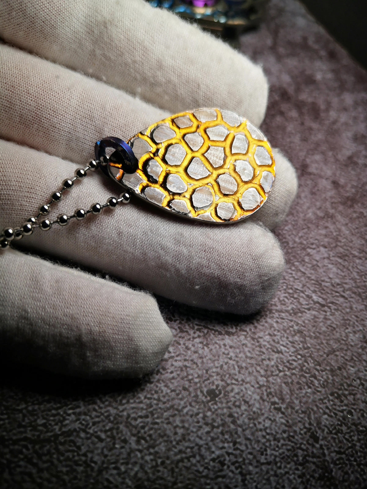 Pure Titanium Teardrop Pendant Necklace
