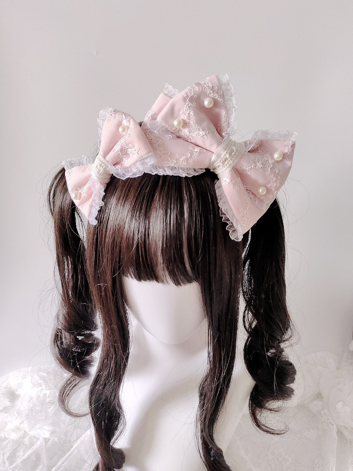 Lolita Bow Headband with Tulle Veil