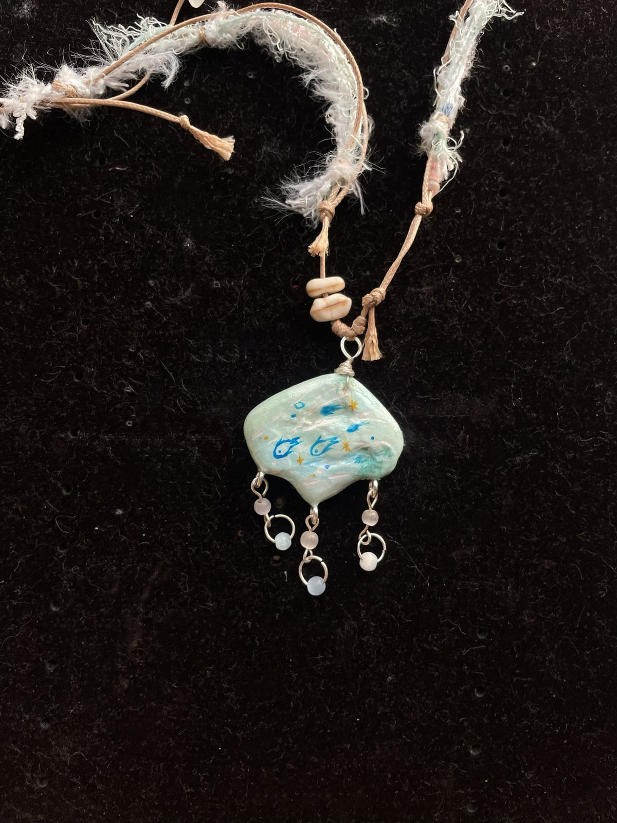 Handmade Stone Clay Pendant Necklace