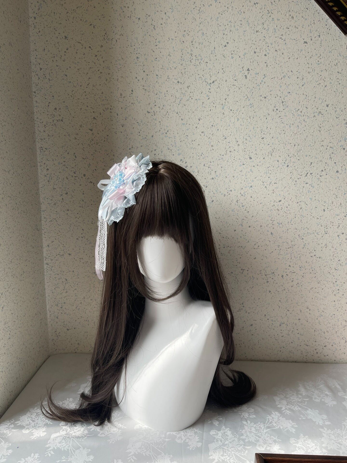 Handmade Lolita Pink Lace Flower Hair Accessory