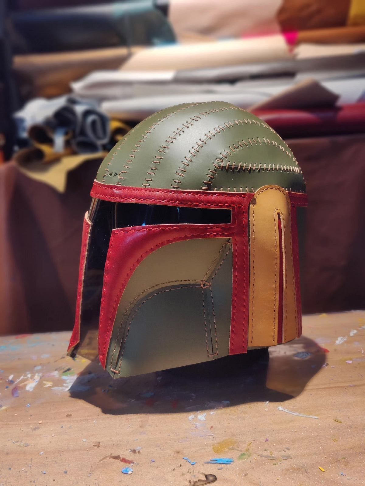 Handcrafted Leather Mandalorian Helmet