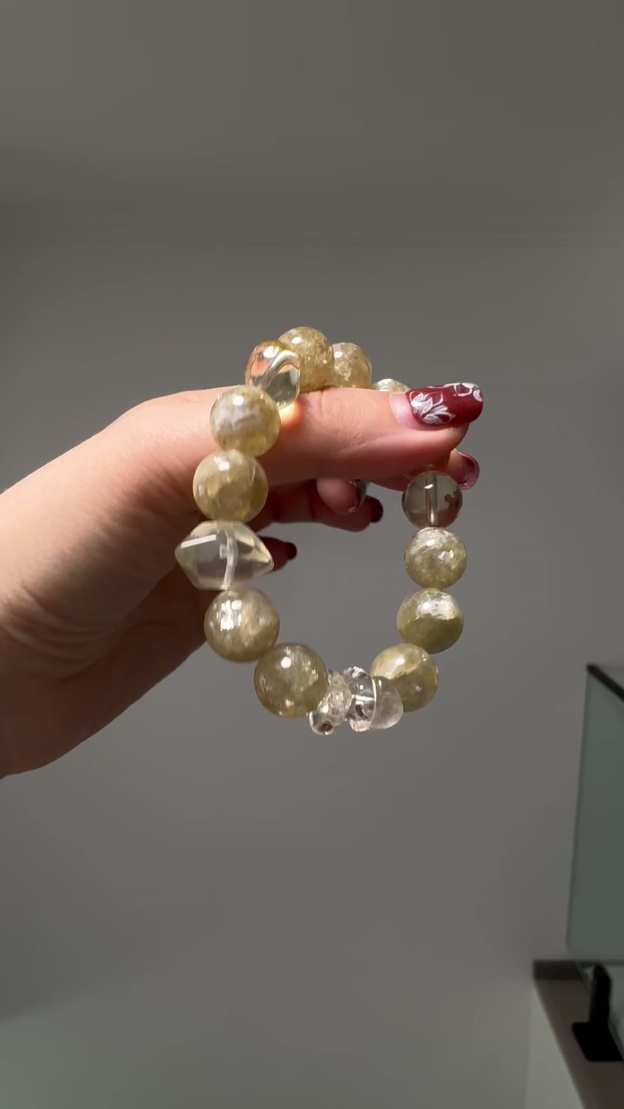 イエロークォーツ クリスタル ビーズブレスレット 13mm