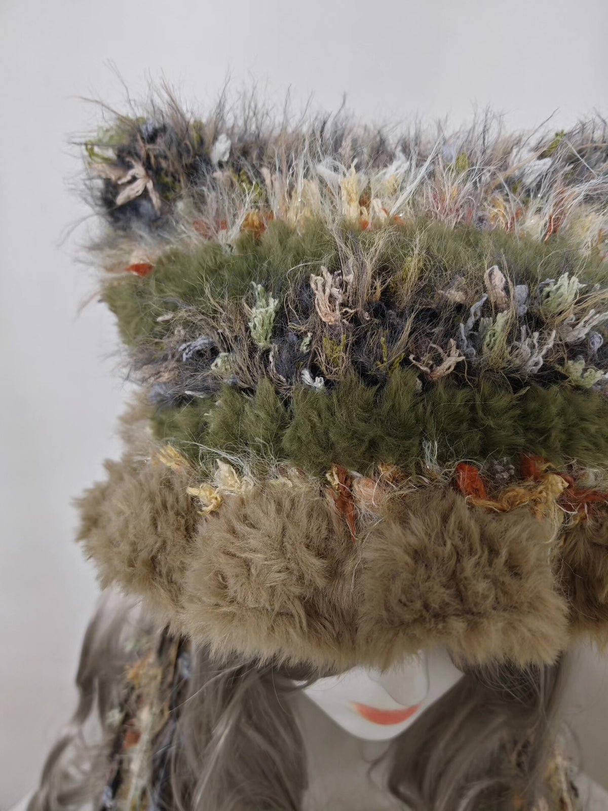 Handcrafted Cat Ear Hat Olive Brown