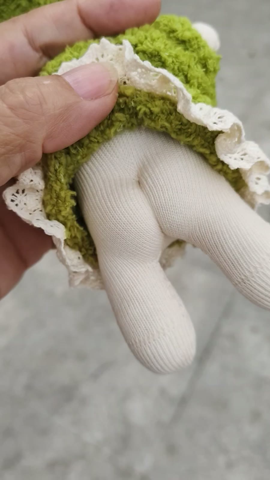 Handmade Green Sock Doll Pendant