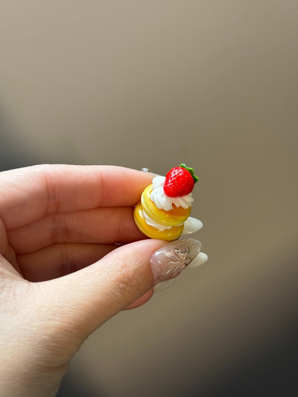 Miniature Pancake Pendant Polymer Clay Charm