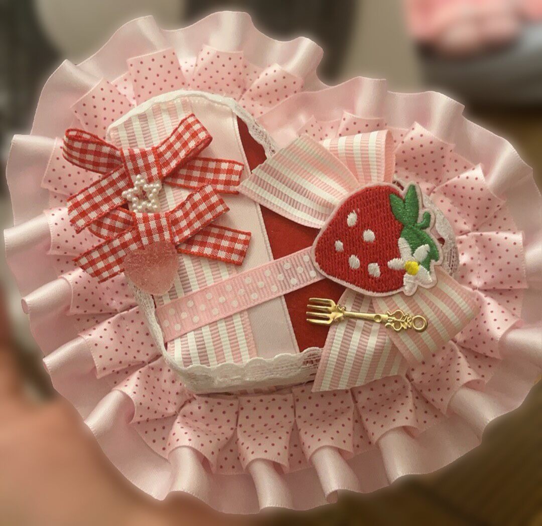 ピンクいちごのロリータ ミニトップハット