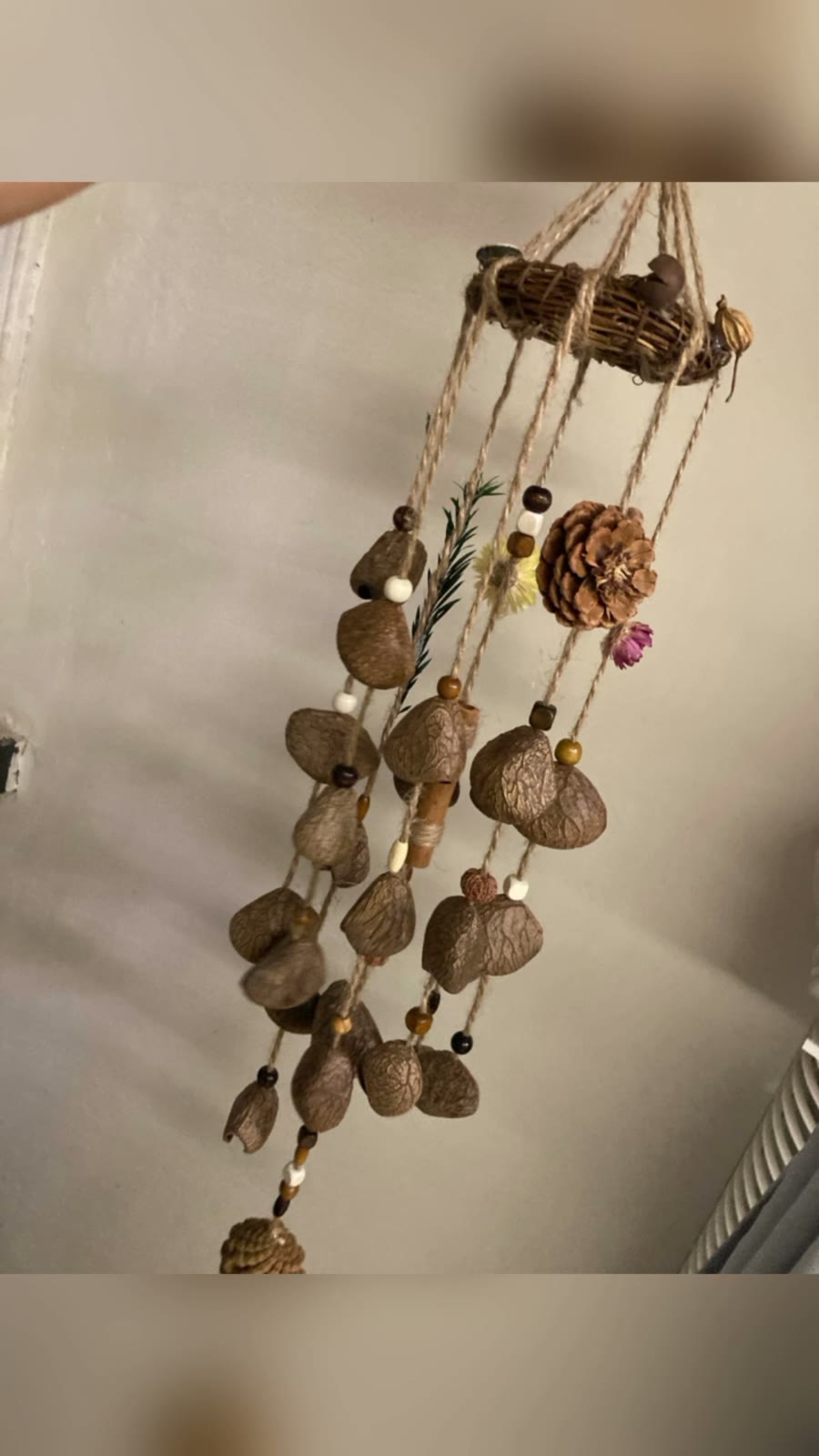 Campanello a vento Indonesiano Nero 75cm Decorazione Naturale