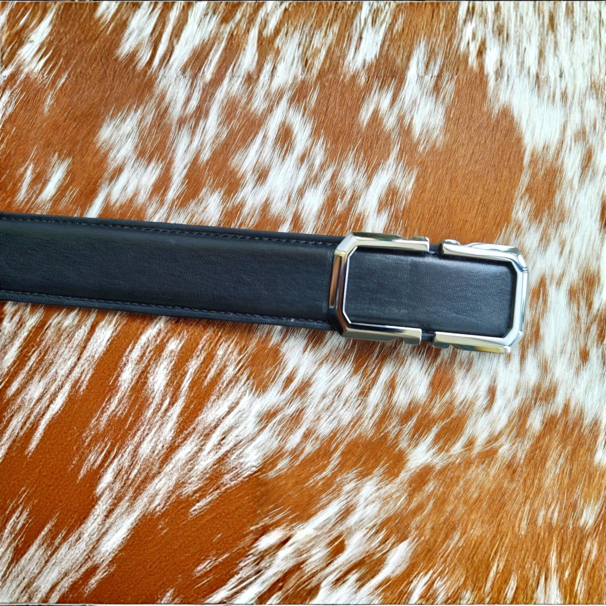 Washed Horse Leather Belt with Steel Buckle