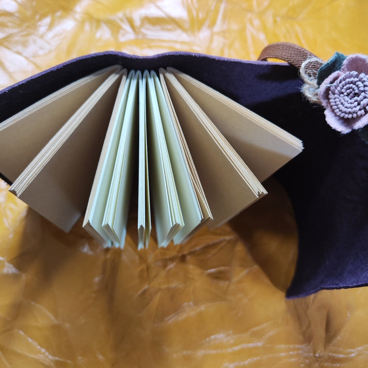 Leather Journal with Floral Tie 96 Sheets