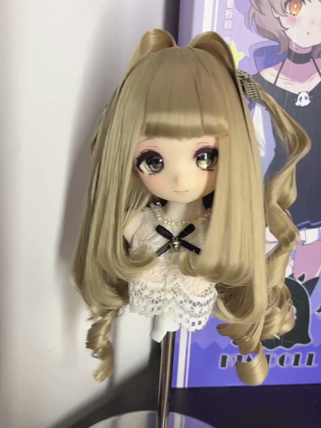 Ash Blonde Twin Tail Doll Wig
