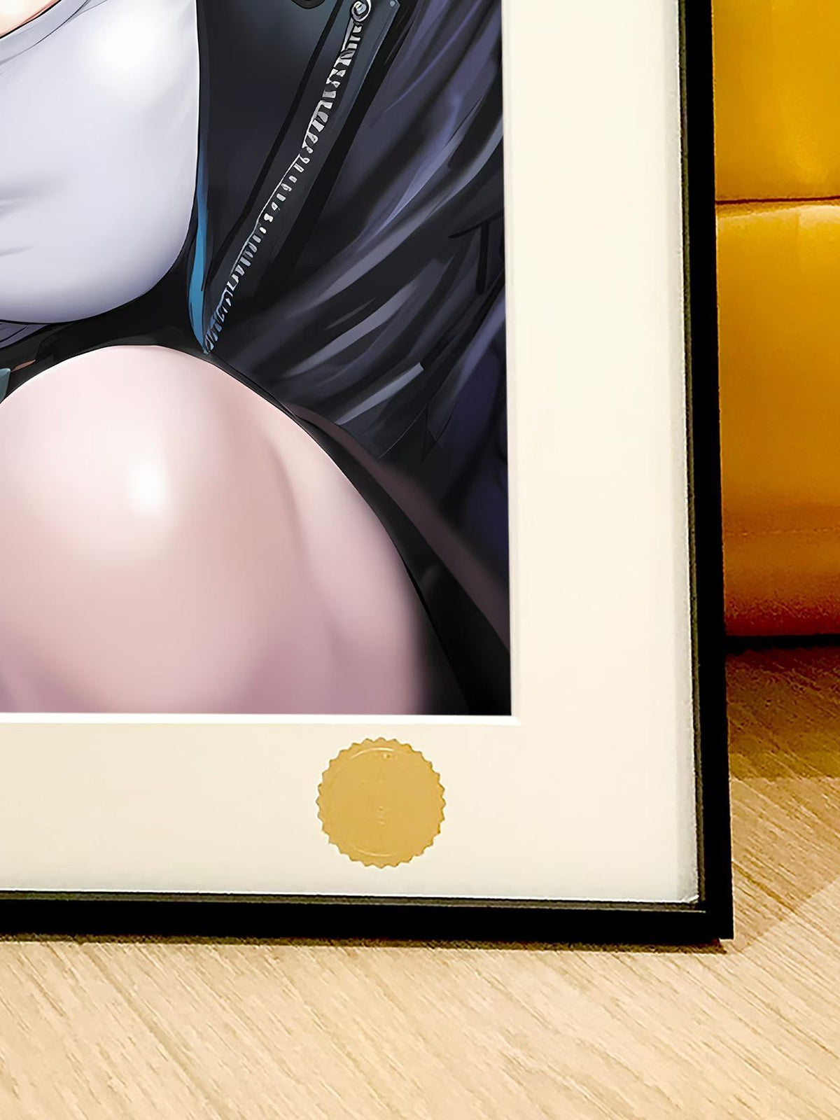 Framed Anime Art Print Leather Jacket Character