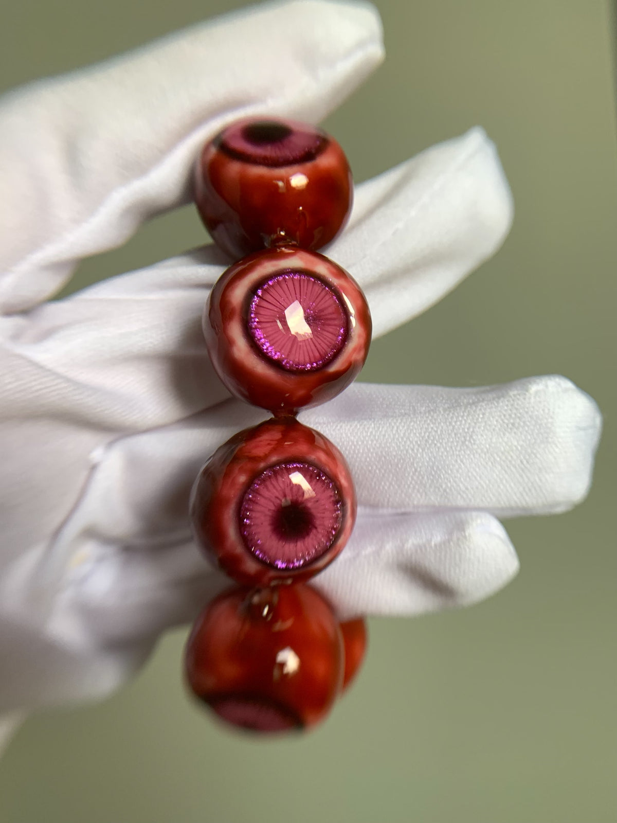 Handmade Resin Cthulhu Eyeball Bracelet Nine Beads