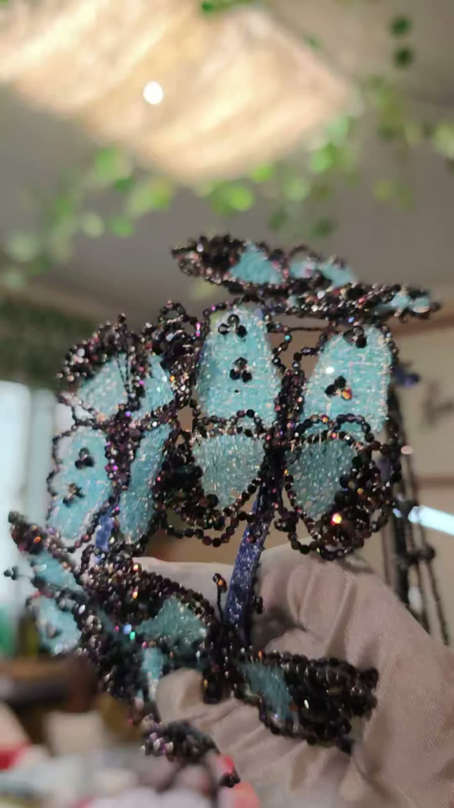 Butterfly Hair Clip Crystal Copper Wire