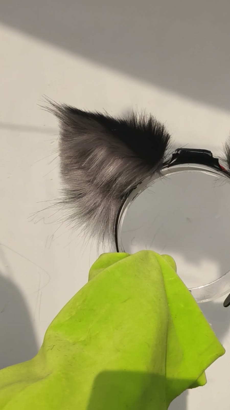 Motorized Cat Ears with Dark Gray Fur