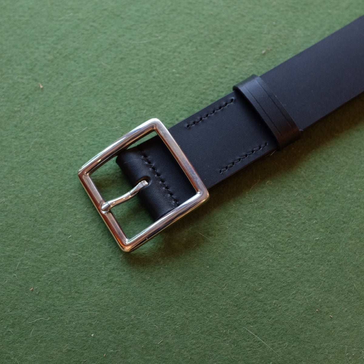 Leather Belt with Steel Buckle