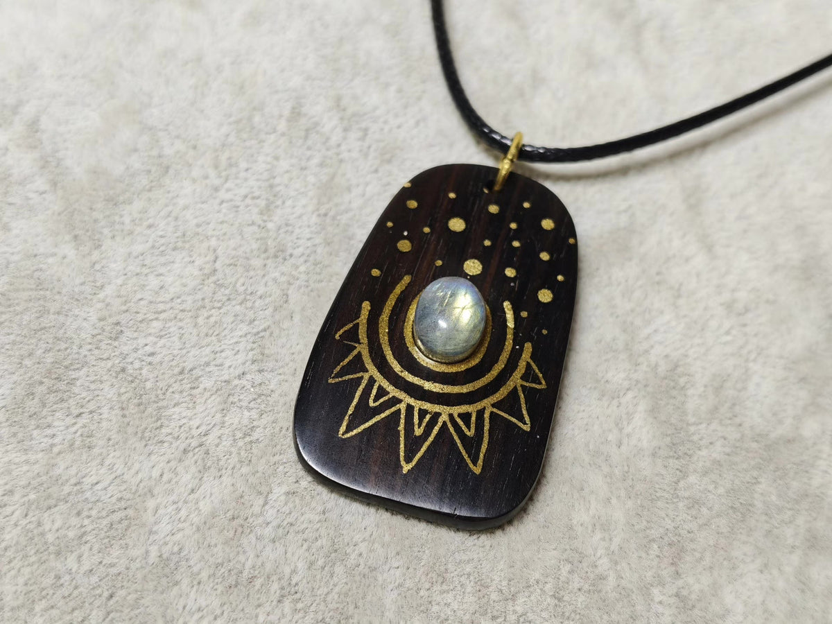 Ebony Labradorite Totem Pendant