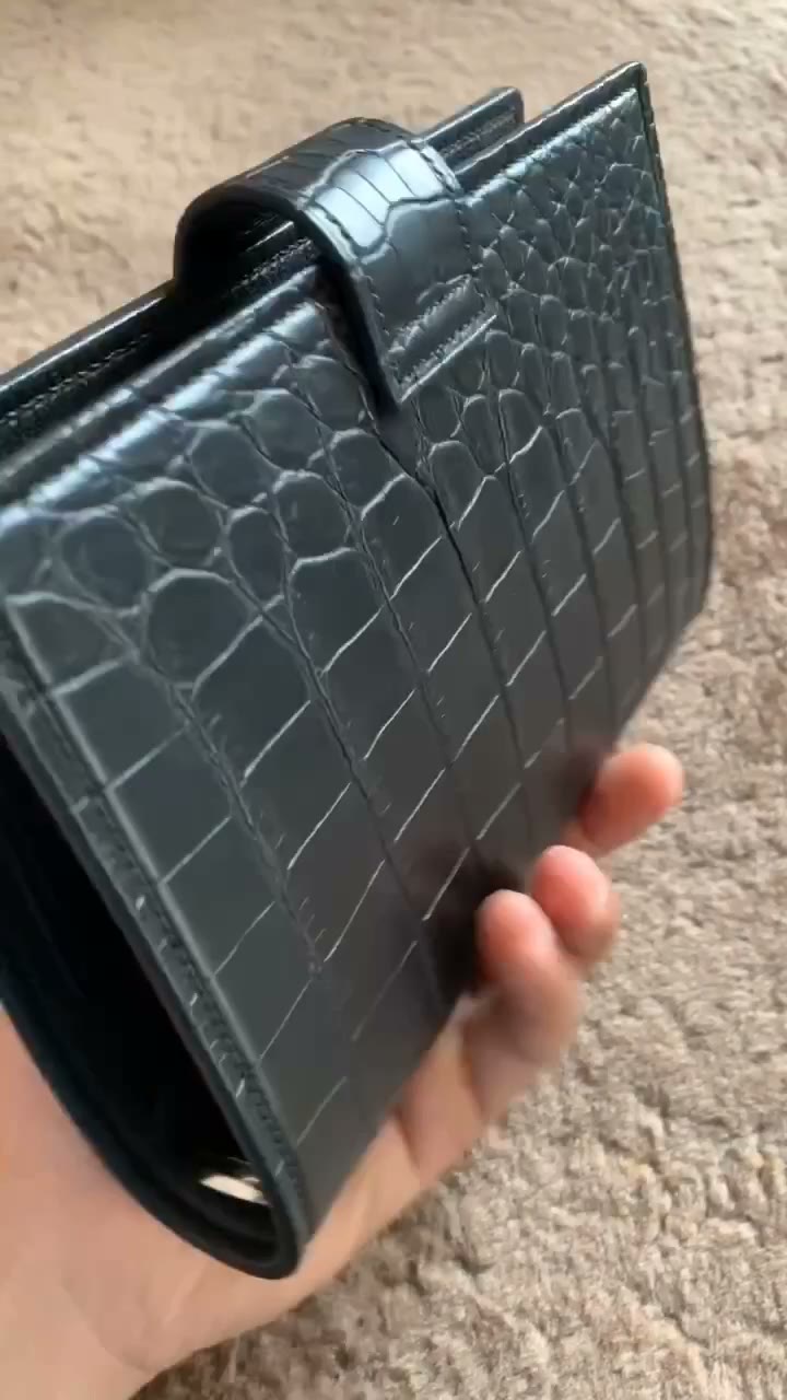 Black Crocodile Embossed Six-Ring Binder Journal