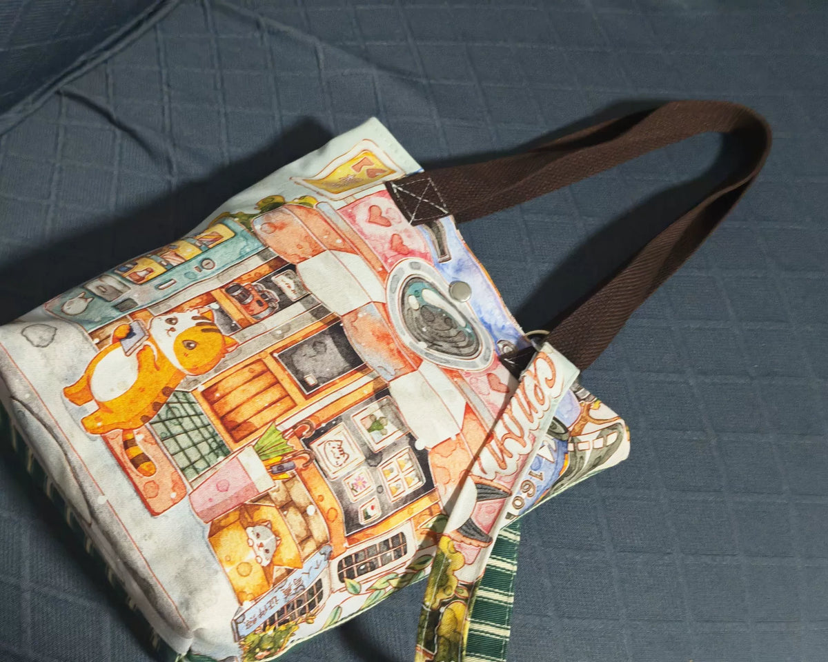 Handmade Cat Cafe Photography Tote Bag