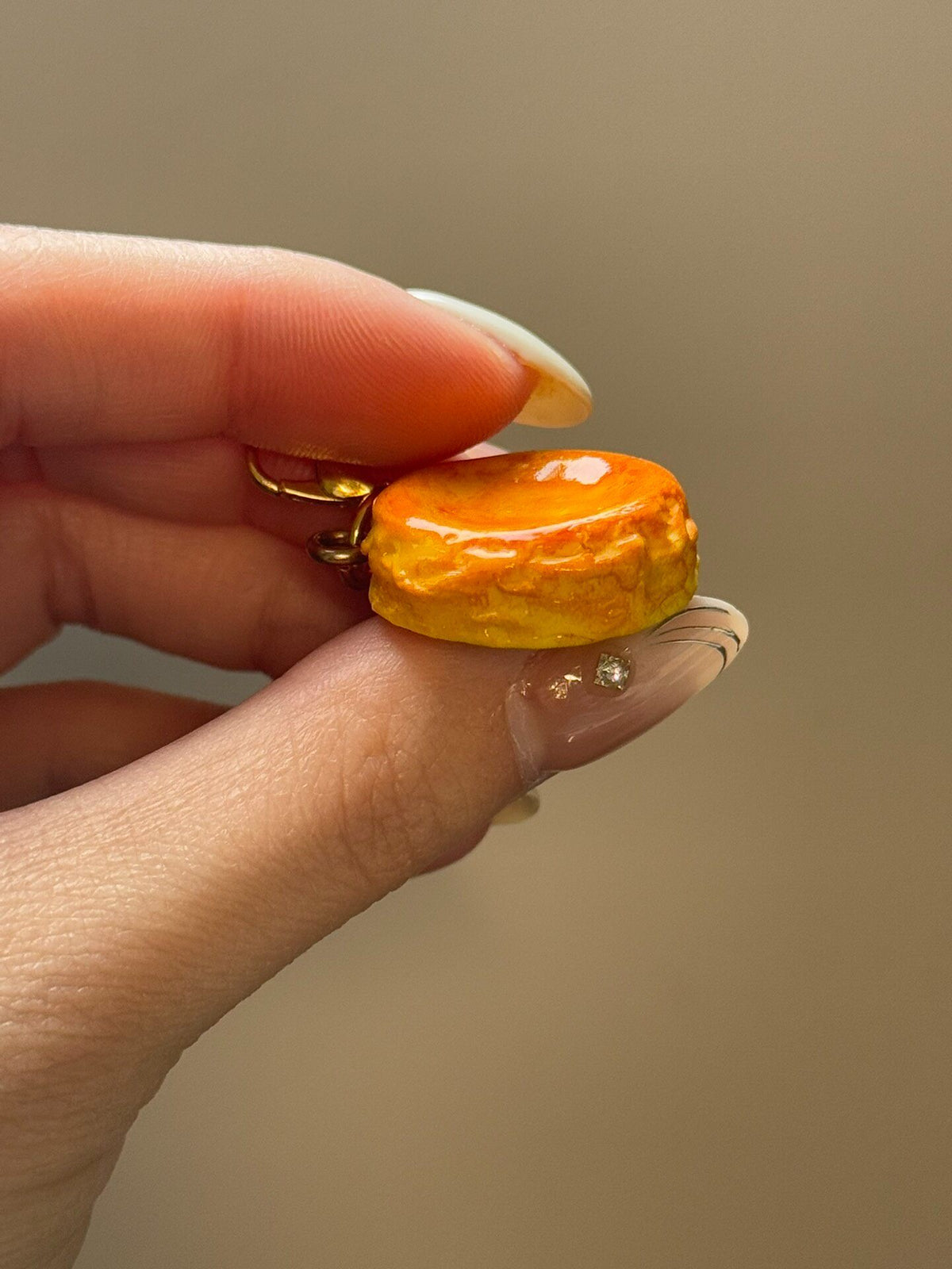 Mooncake Charm with Gold Lobster Clasp