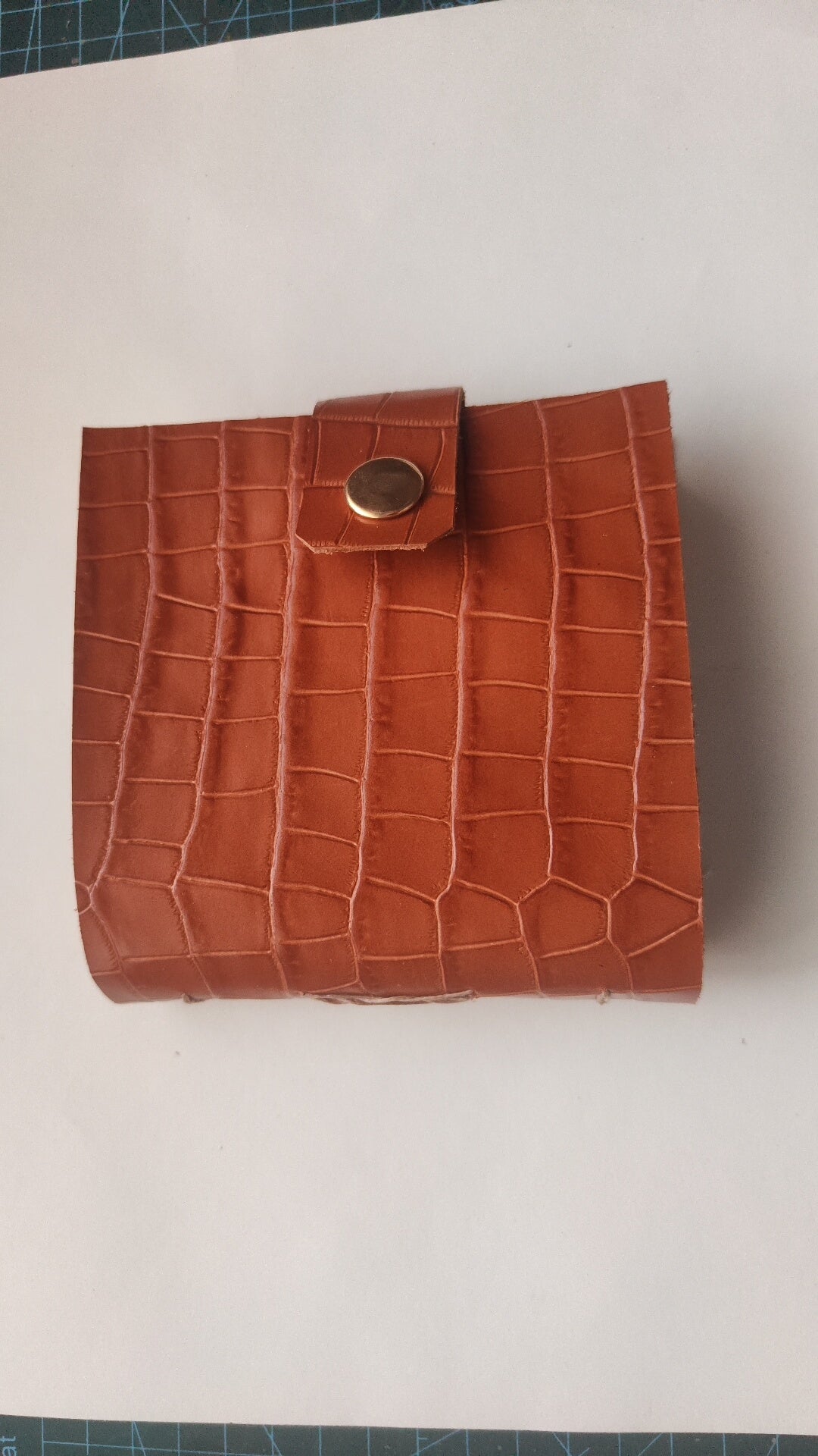 Orange Brown Bamboo Texture Leather Journal