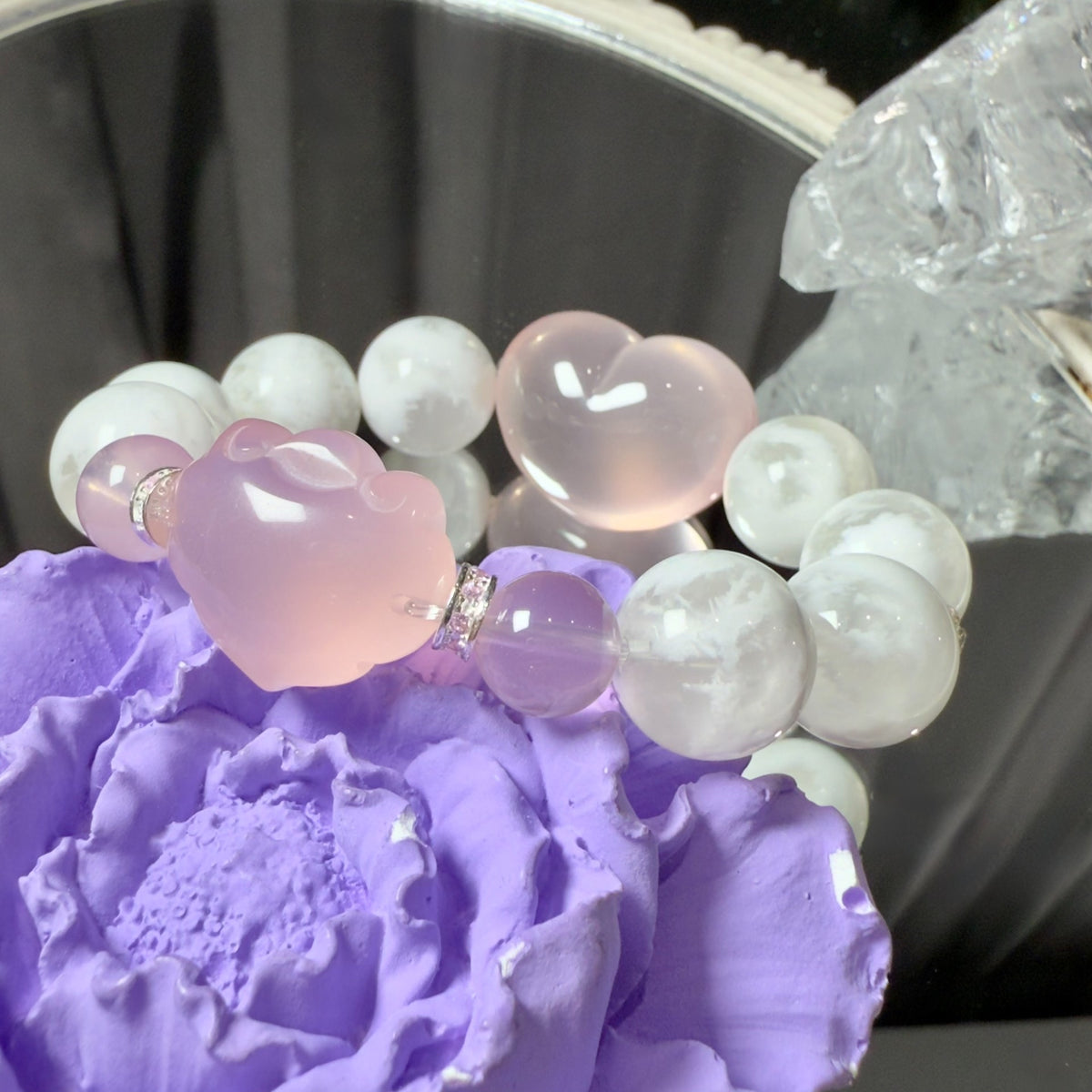 Bracelet Phantom cristal rose-blanc flocon de neige