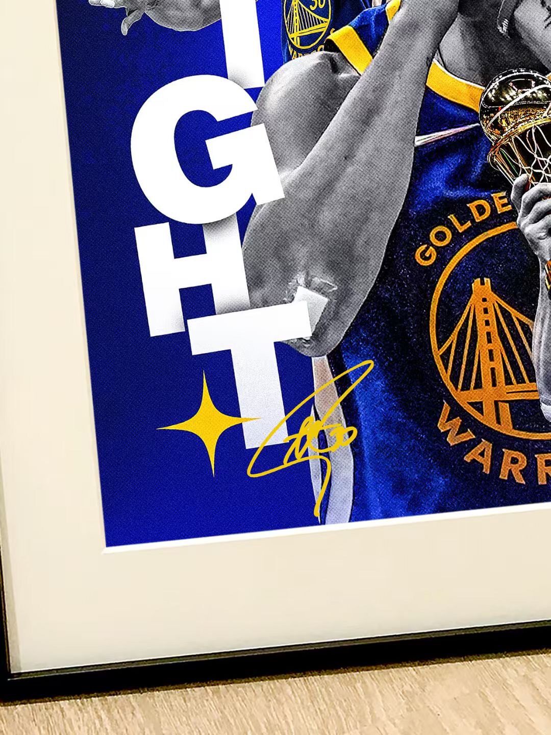 Framed Steph Curry Night Artwork 55x44cm