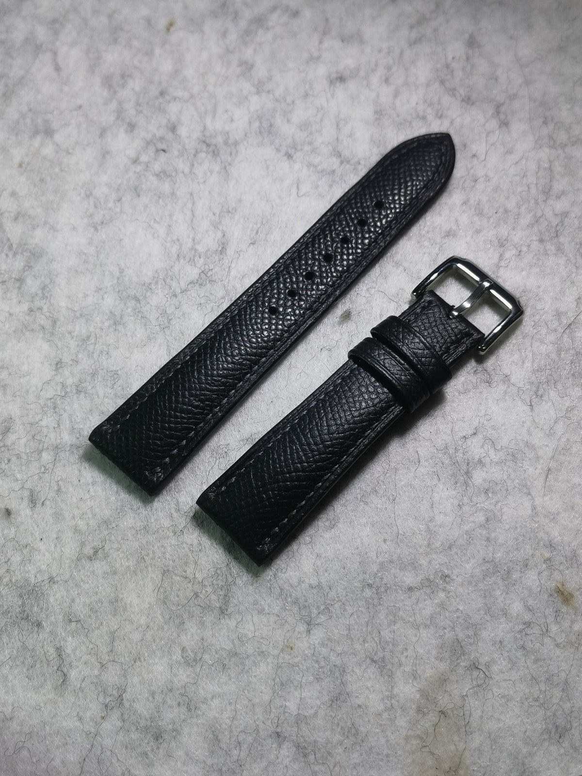 Black Leather Watch Strap 20mm to 18mm