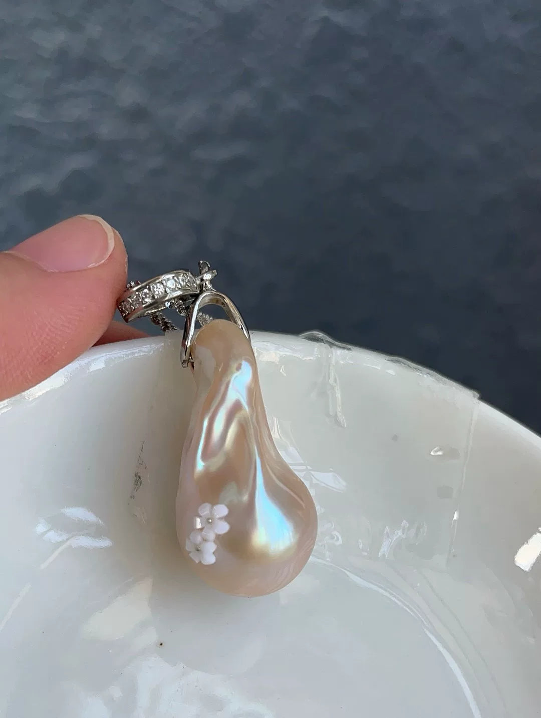 Creamy Pink Baroque Pearl Pendant