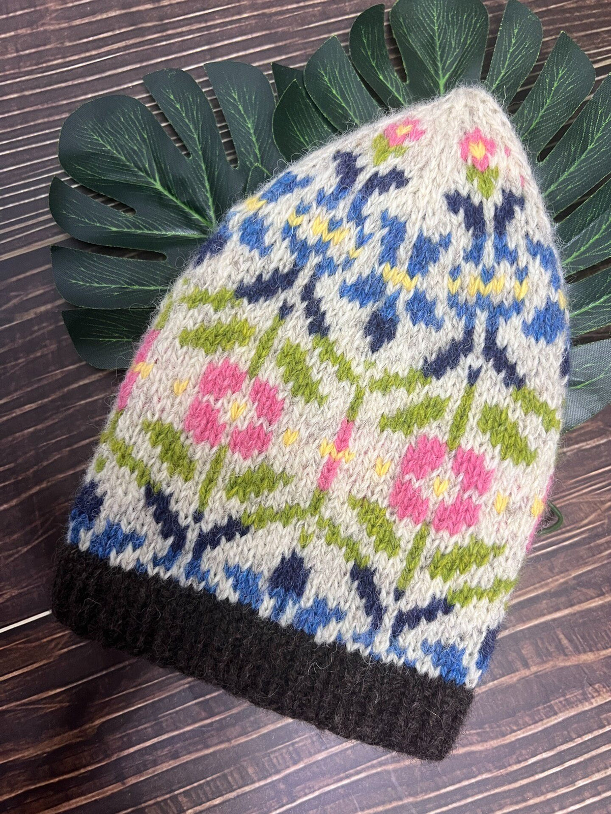 Berretto in 100% Lana Fair Isle Jacquard