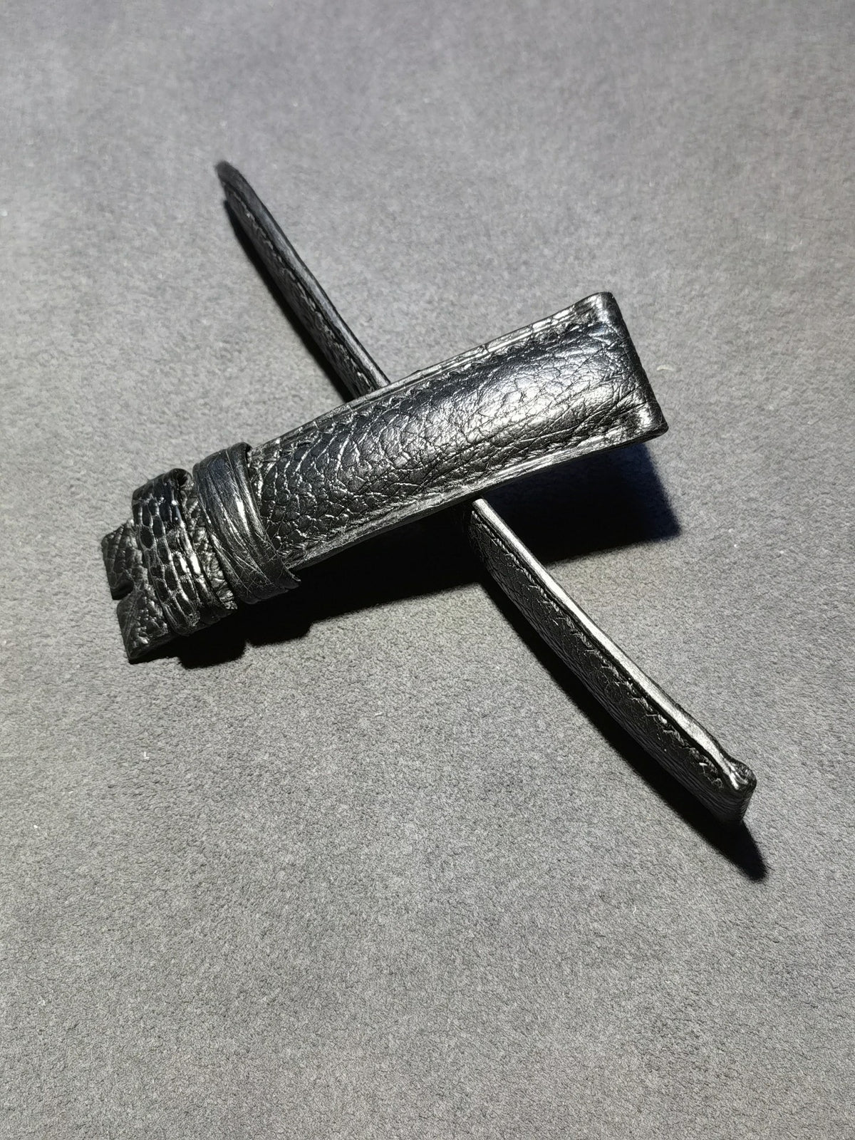 Black Ostrich Leather Watch Strap