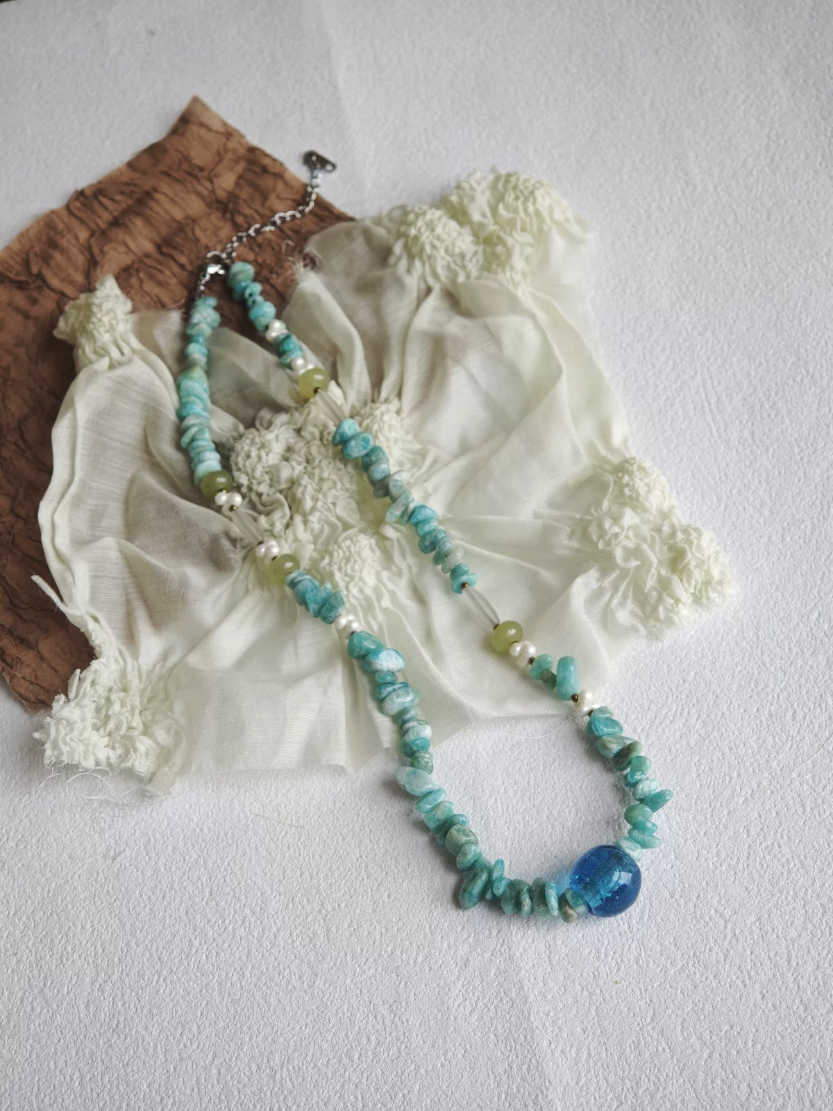 Handmade Amazonite Chip Beaded Necklace