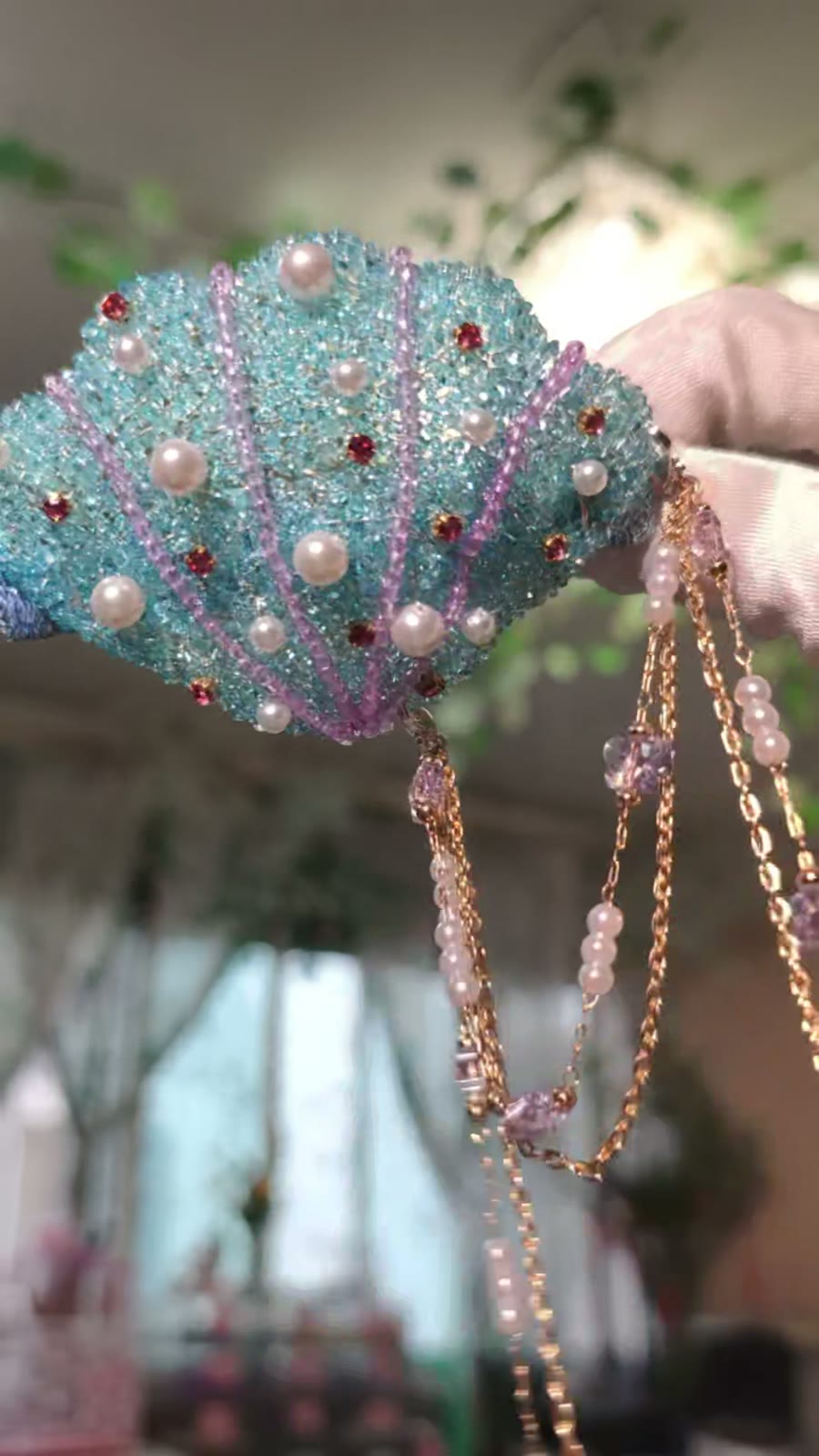Handmade Beaded Shell Hair Claw