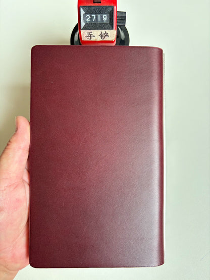 Handmade Buttero Leather A6 Ring Binder Cover with 9-Ring Mechanism