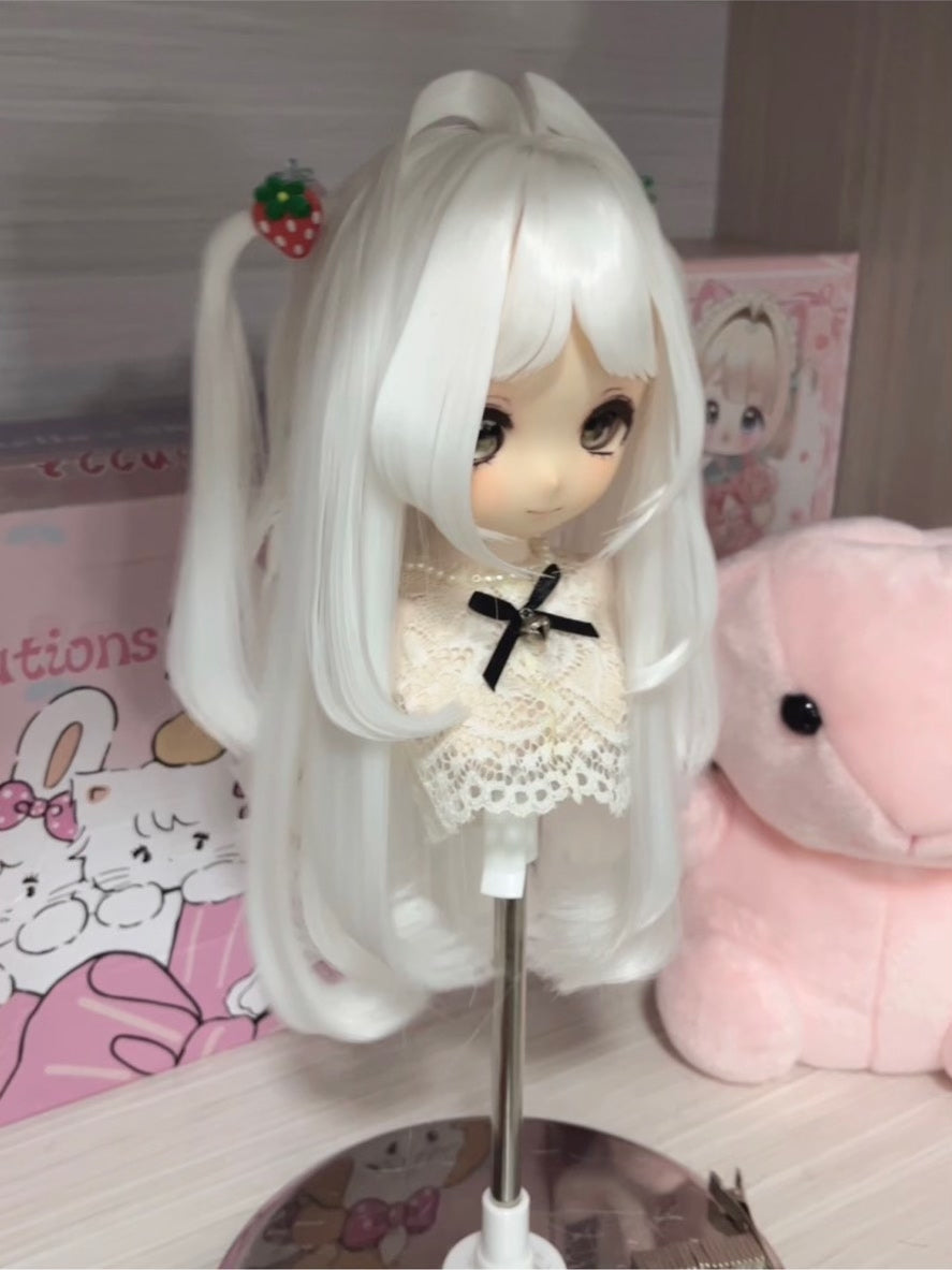 White Doll Wig with Strawberry Decorations