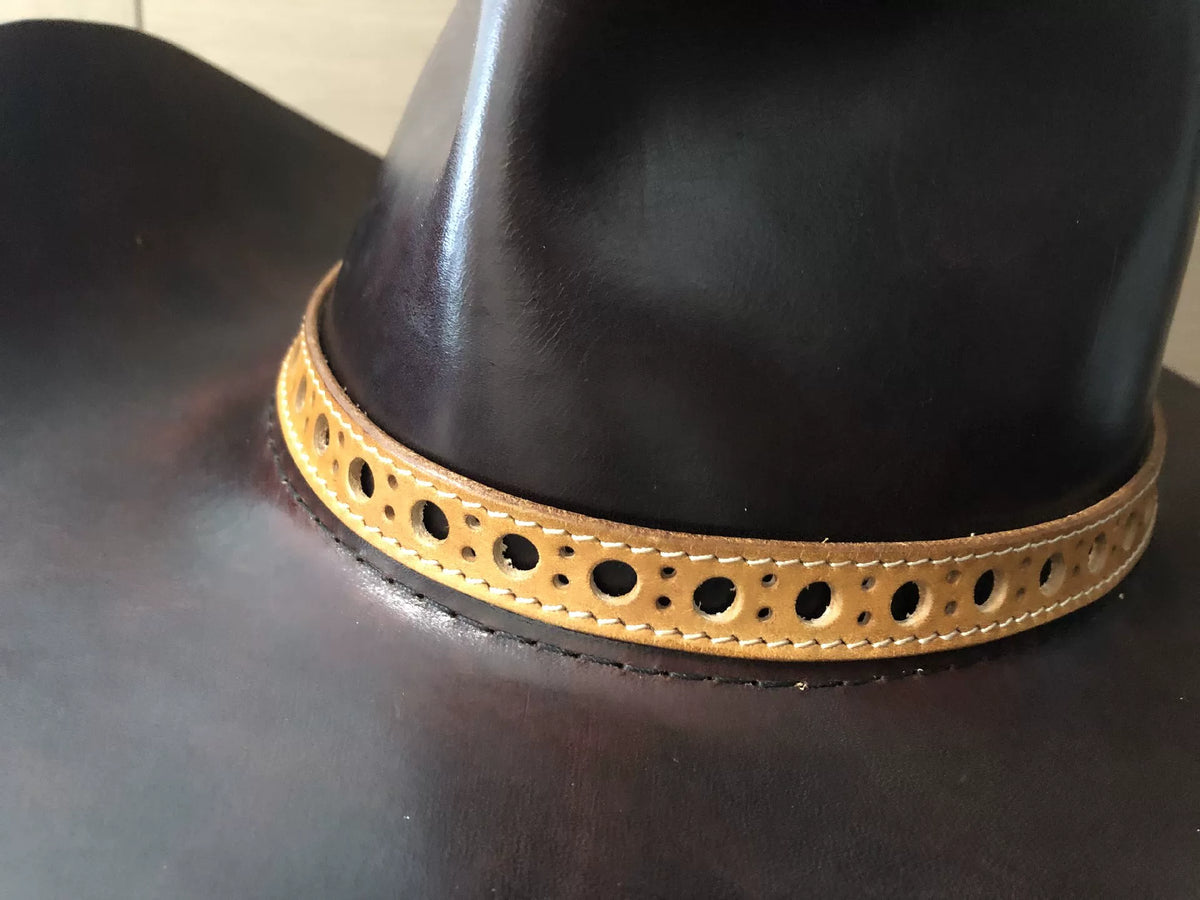 Sombrero vaquero western artesanal de cuero curtido vegetal