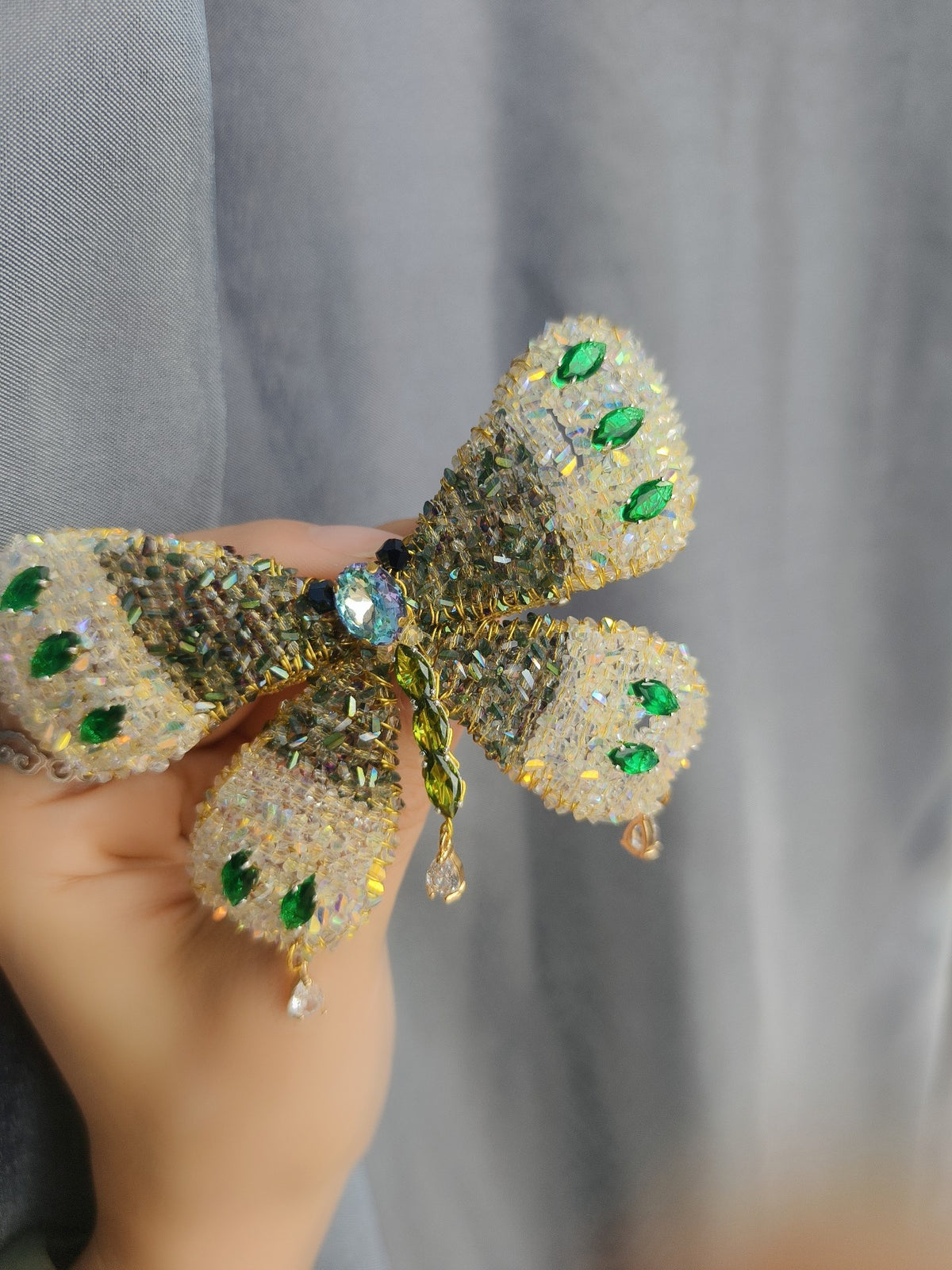 Crystal Butterfly Hair Clip Beaded Design