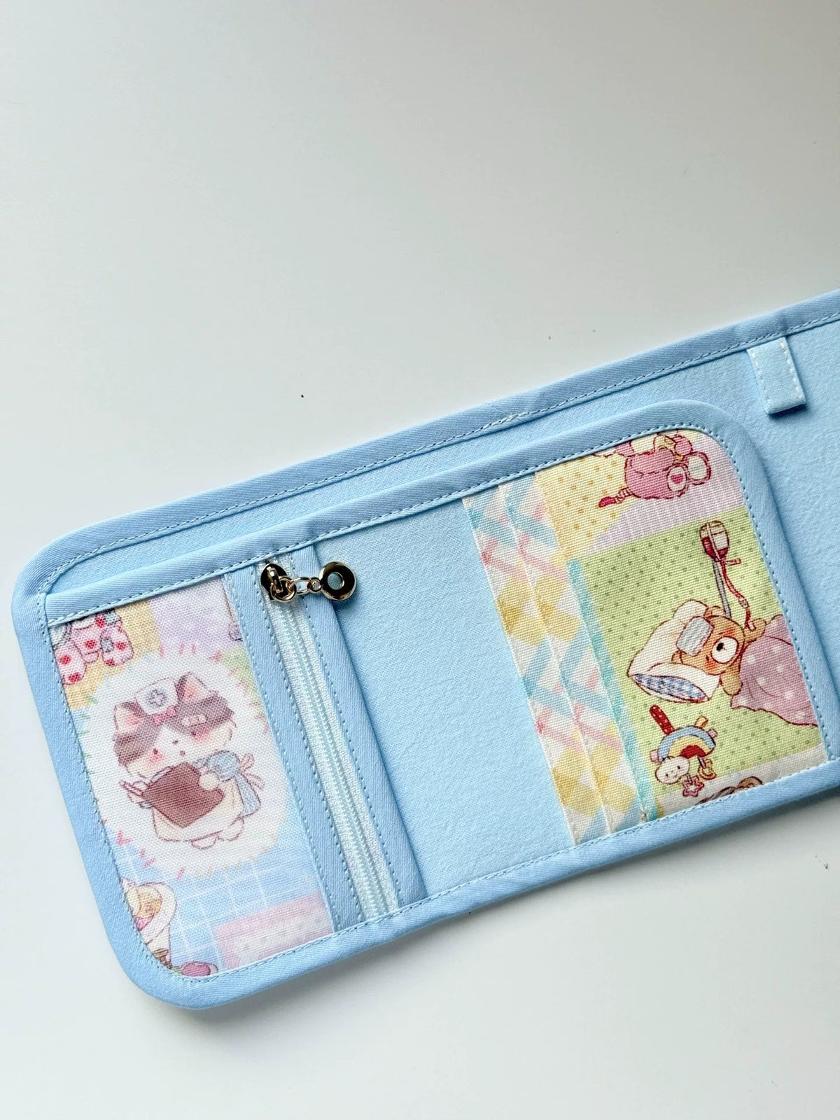 Blue Cartoon Character Wallet with Card Slots