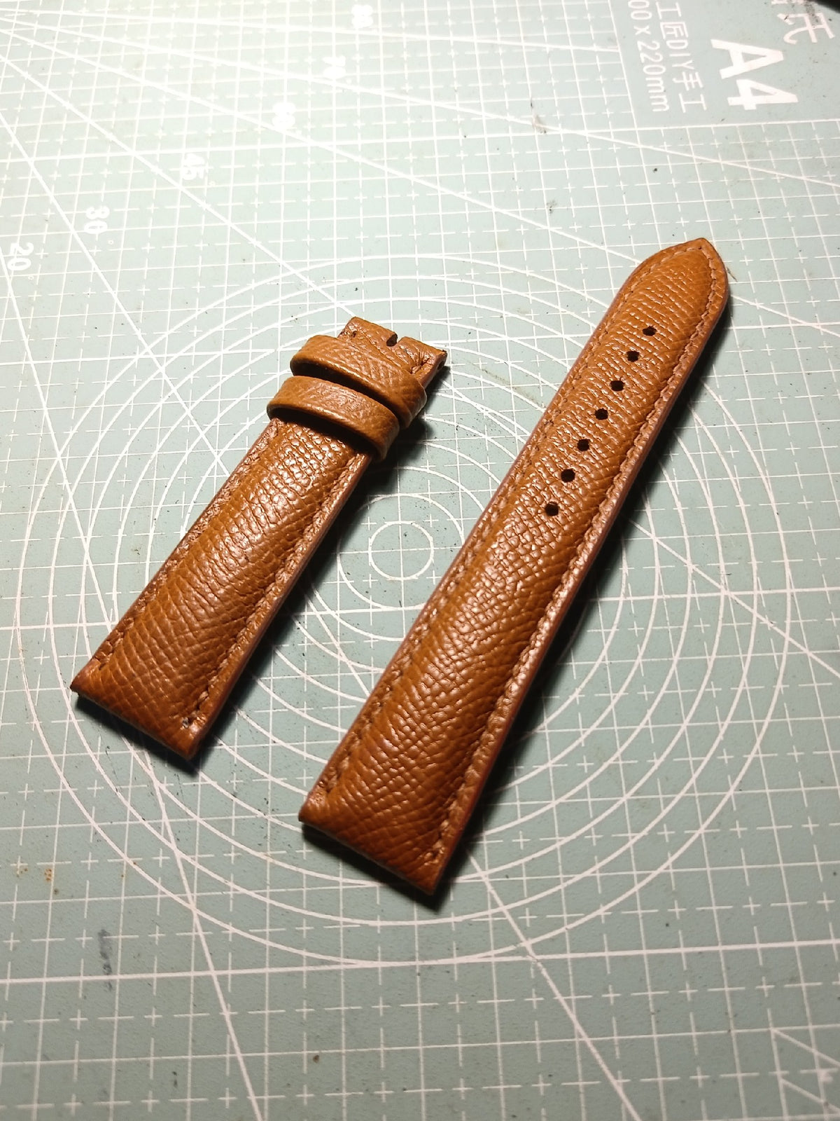 Epsom Leather Watch Strap 21mm Brown