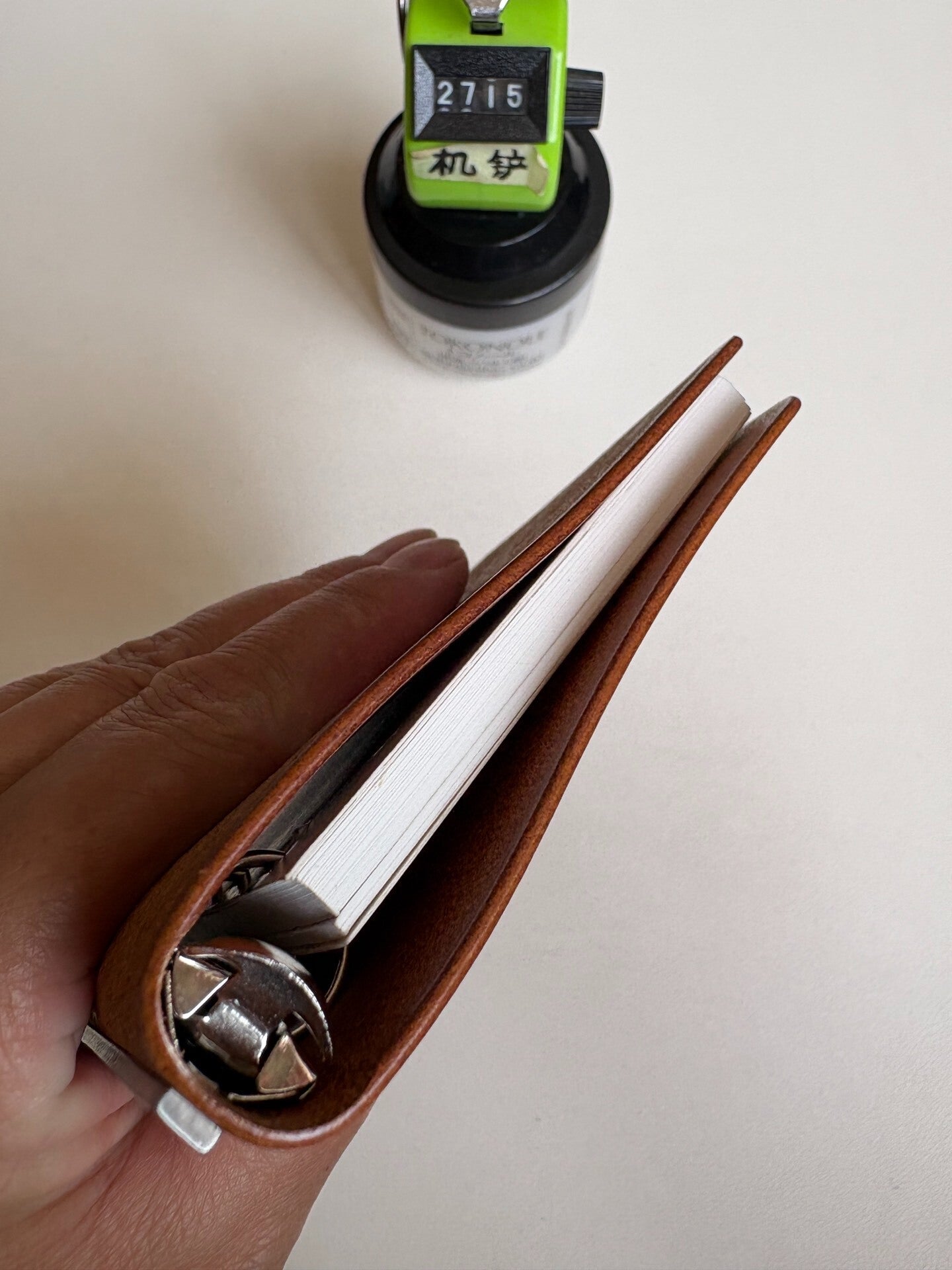 A7 Pueblo Leather Ring-Bound Notebook Cover with Silver Metal Rings