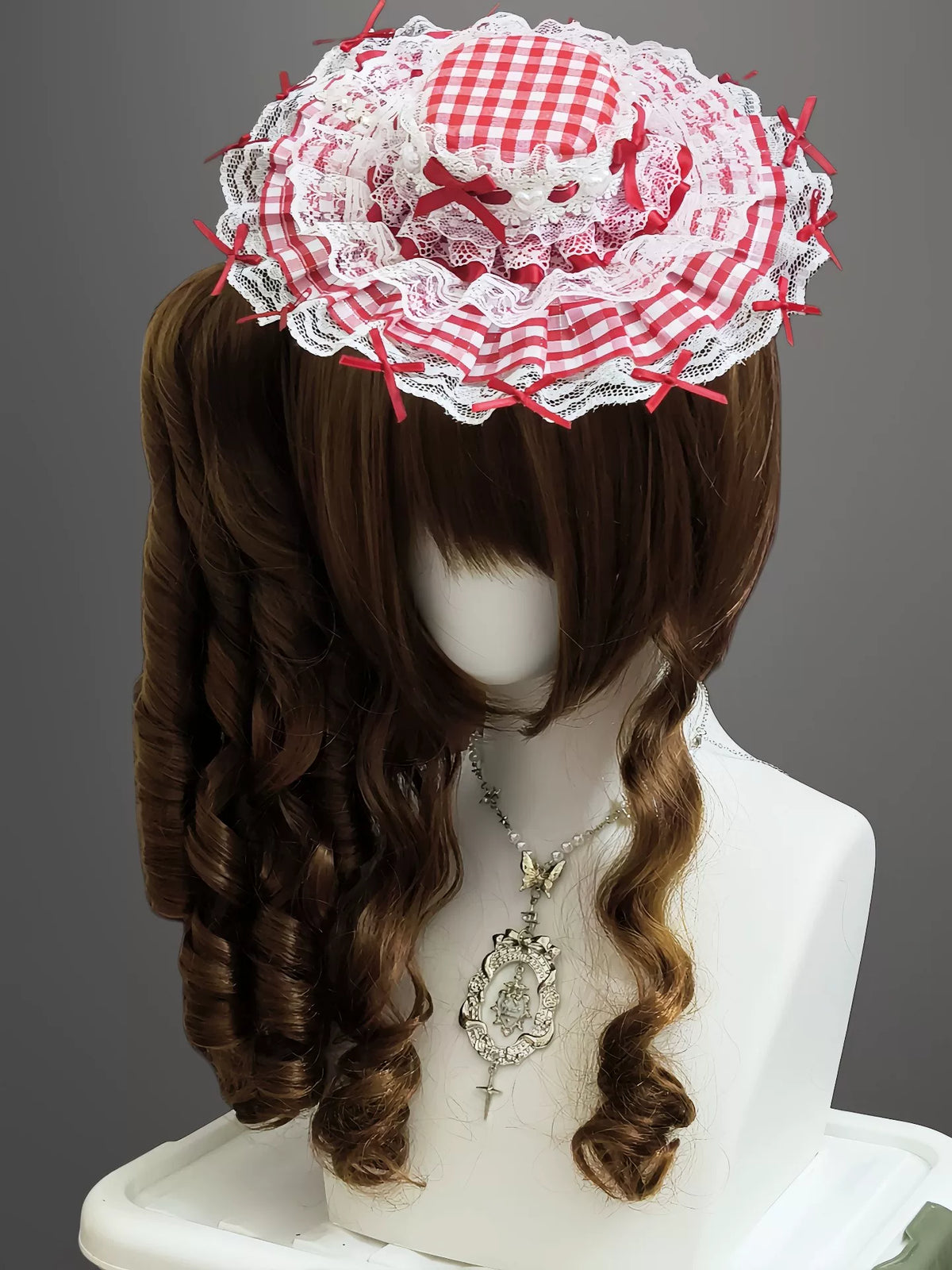 Handmade Wine Red Lolita Mini Hat