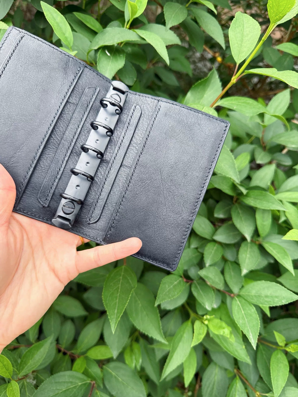 Handmade M5 Black Leather Planner Cover