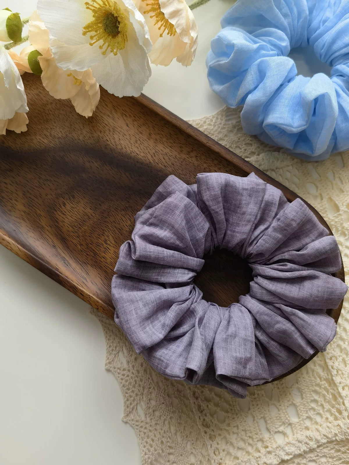 Lila 100-Count Ramie-Haarschrunchie