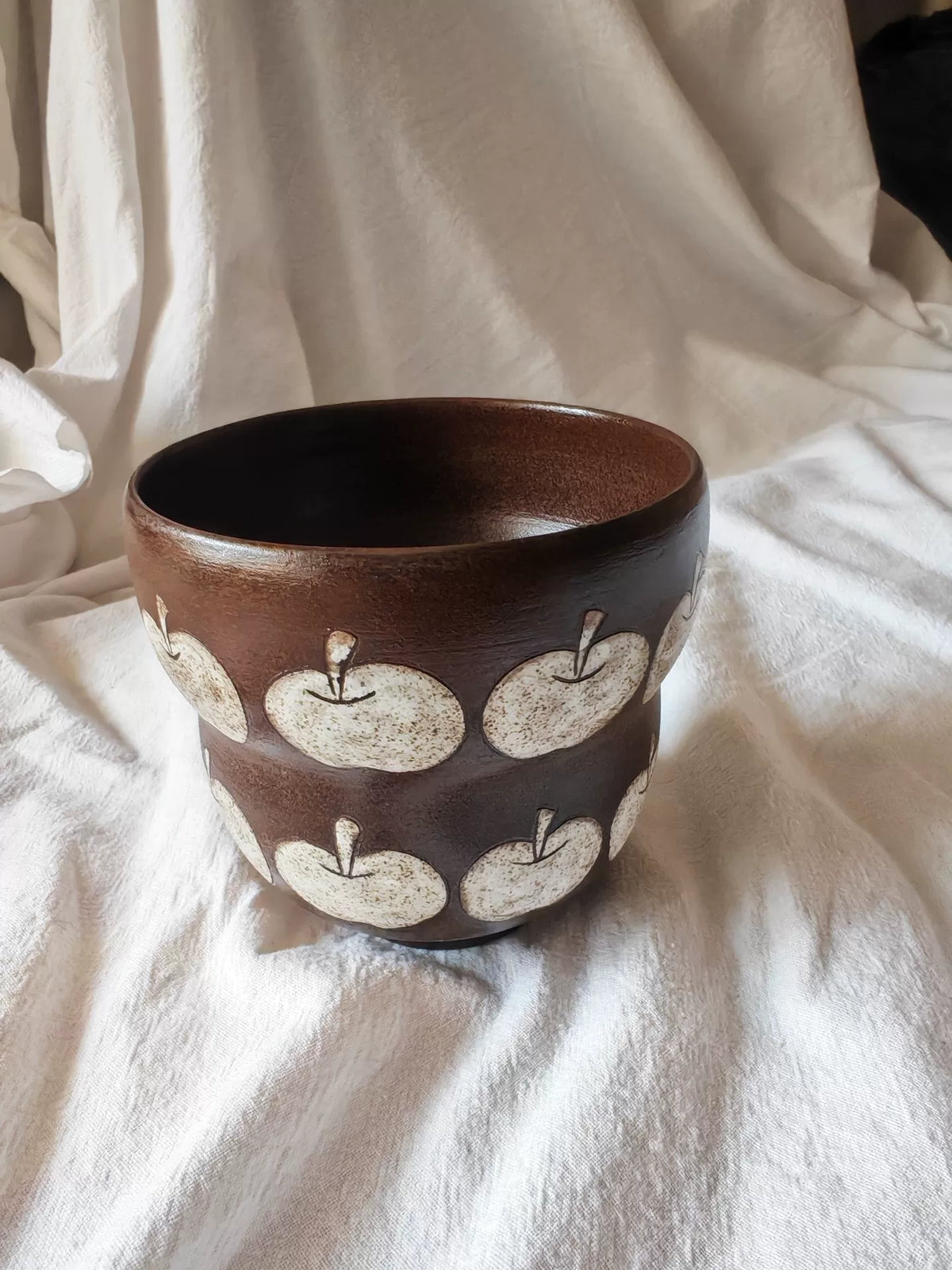 Handmade Dark Brown Ceramic Coffee Cup